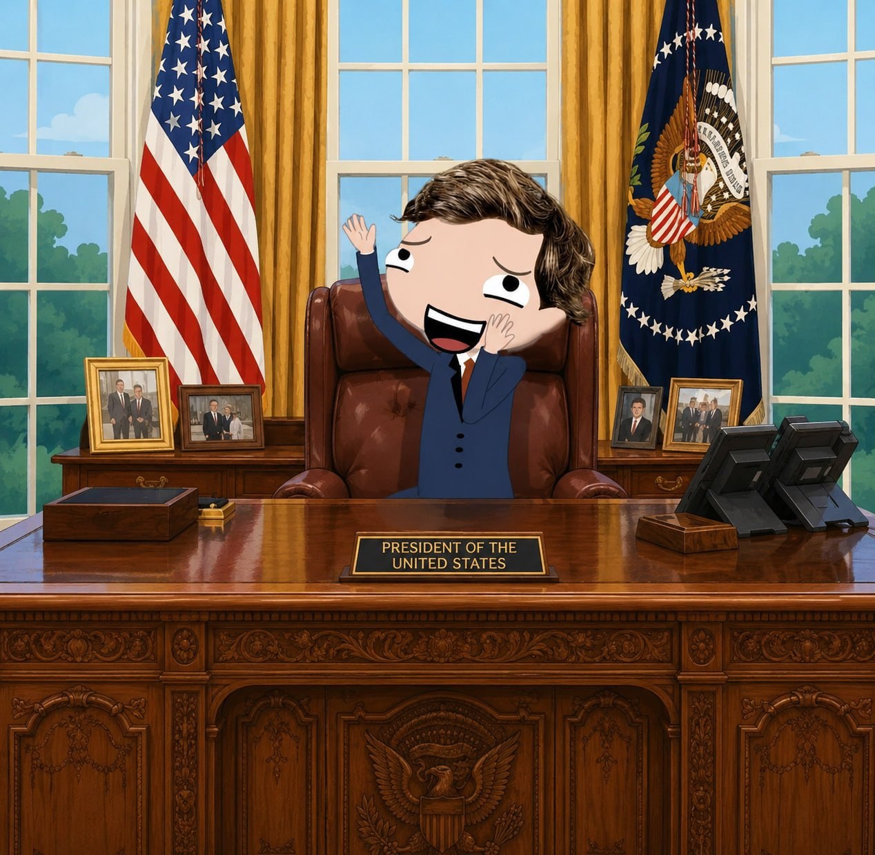 Tooker Kurlson at the presidential desk