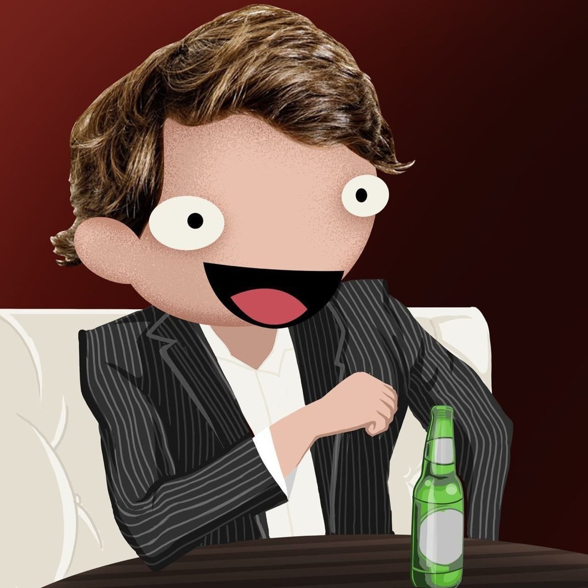 Tooker Kurlson laughing with a beer